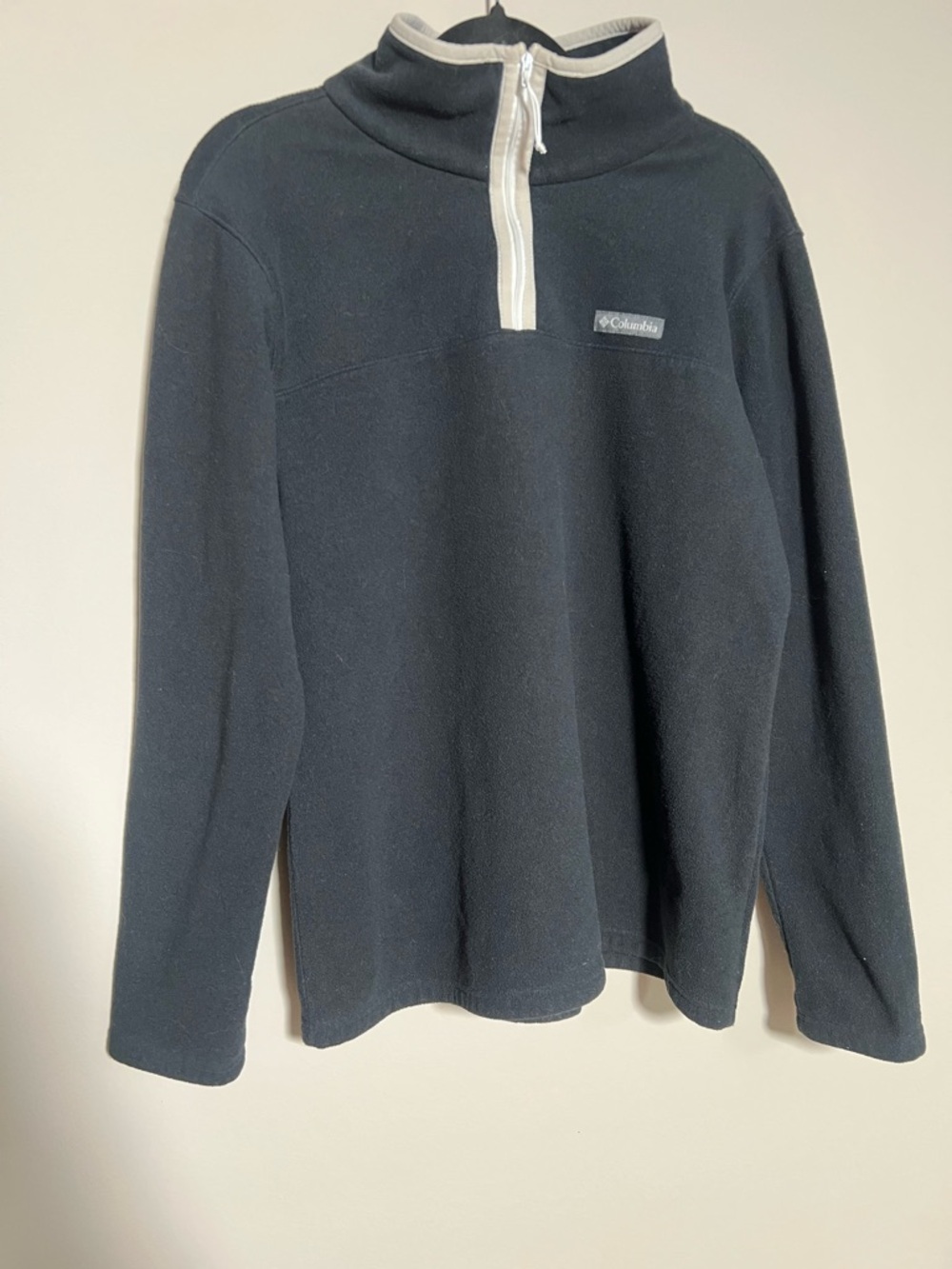 Columbia Black Fleece Quarter-Zip with Cream Trim